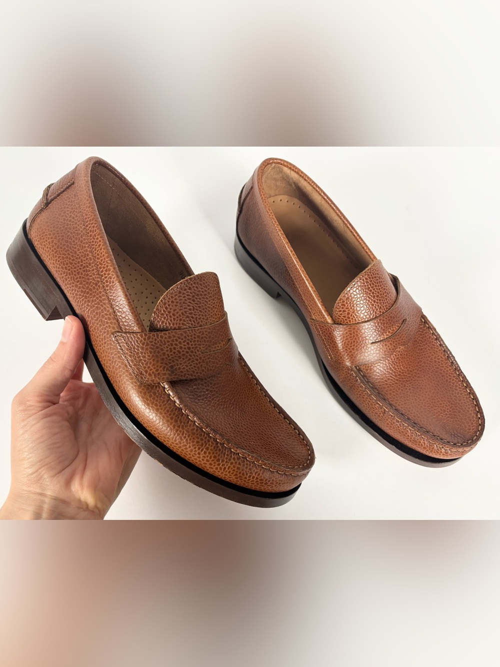 Sid Mashburn Handsewn Penny Loafer in Scotch Pebble Grain Leather - Picture 3 of 12
